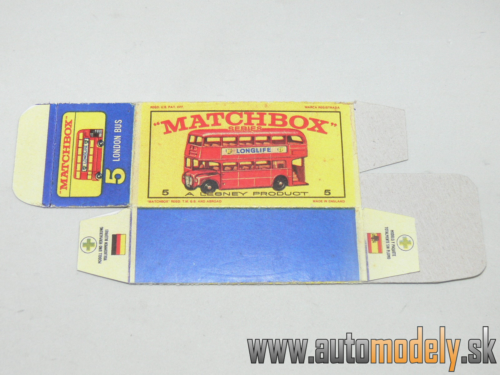 Replika Box - Matchbox Regular Wheels - No.5 London Bus