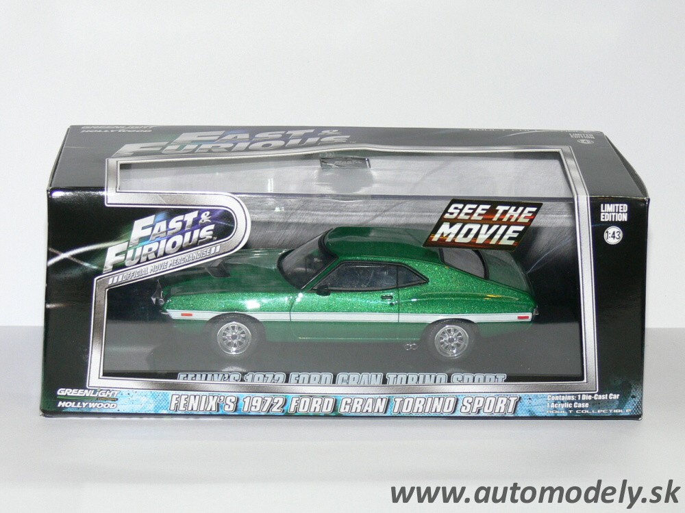 GreenLight - 1972 Ford Gran Torino Fast and Furious (IV 2009), green - 1:43