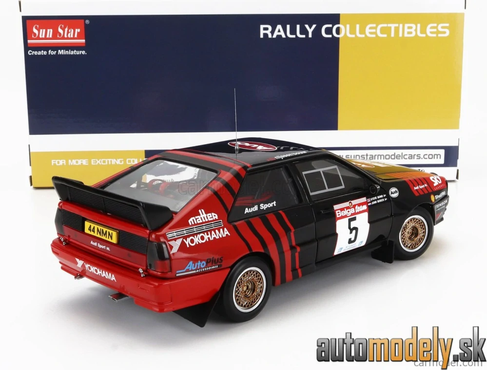 SUN-STAR - AUDI - QUATTRO A2 N 5 4th RALLY CIRCUIT DES ARDENNES 1986 JOHN BOSCH - STEVE BOND - 1:18
