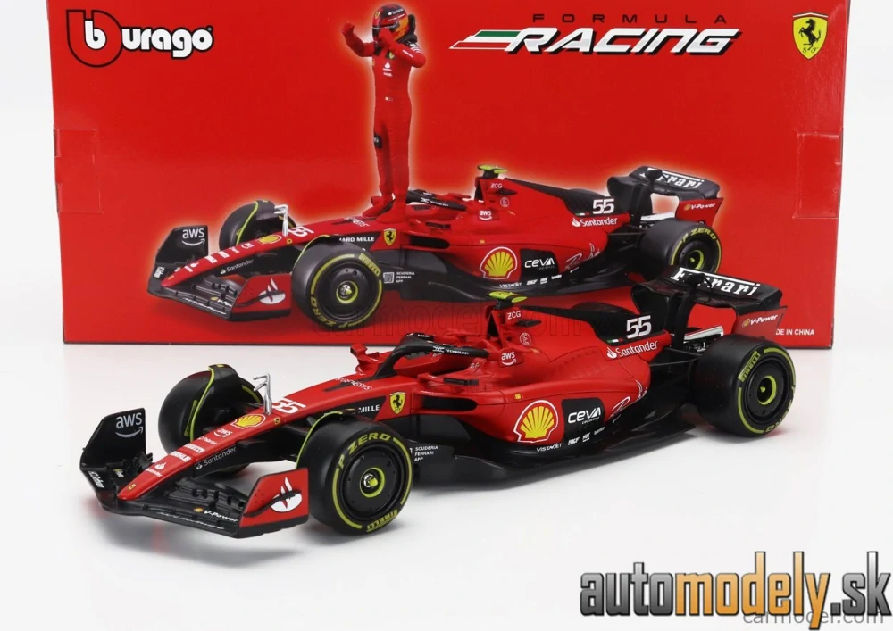 Bburago - FERRARI F1 SF-23 TEAM SCUDERIA FERRARI N 55 SEASON 2023 CARLOS SAINZ - 1:24