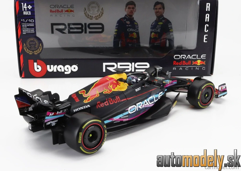 Bburago - RED BULL - F1 RB19 TEAM ORACLE RED BULL RACING N 1 WORLD CHAMPION WINNER MIAMI GP 2023 MAX VERSTAPPEN - 1:18