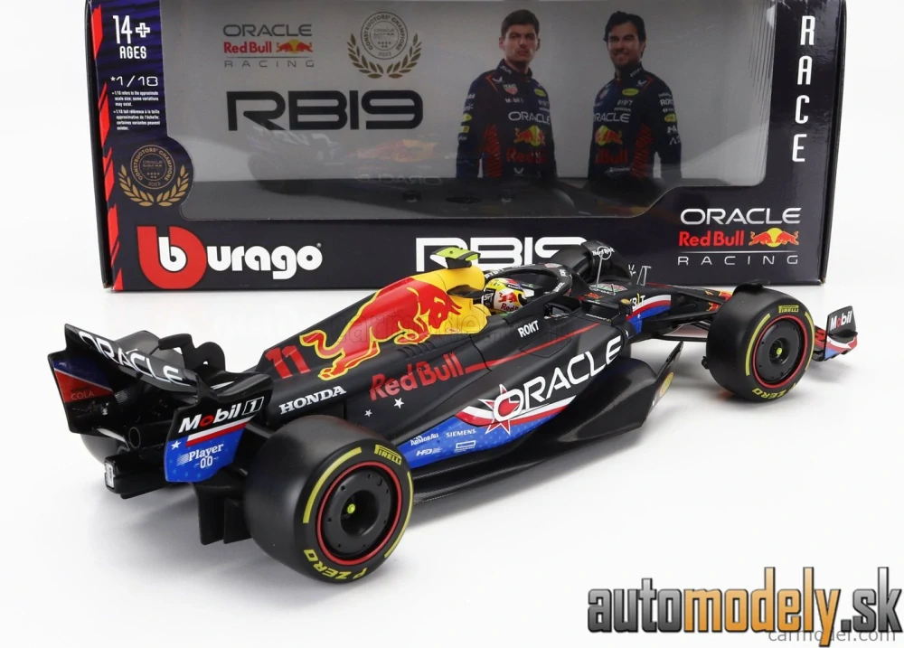 Bburago - RED BULL - F1 RB19 TEAM ORACLE RED BULL RACING N 11 4th AUSTIN USA GP 2023 SERGIO PEREZ - 1:18