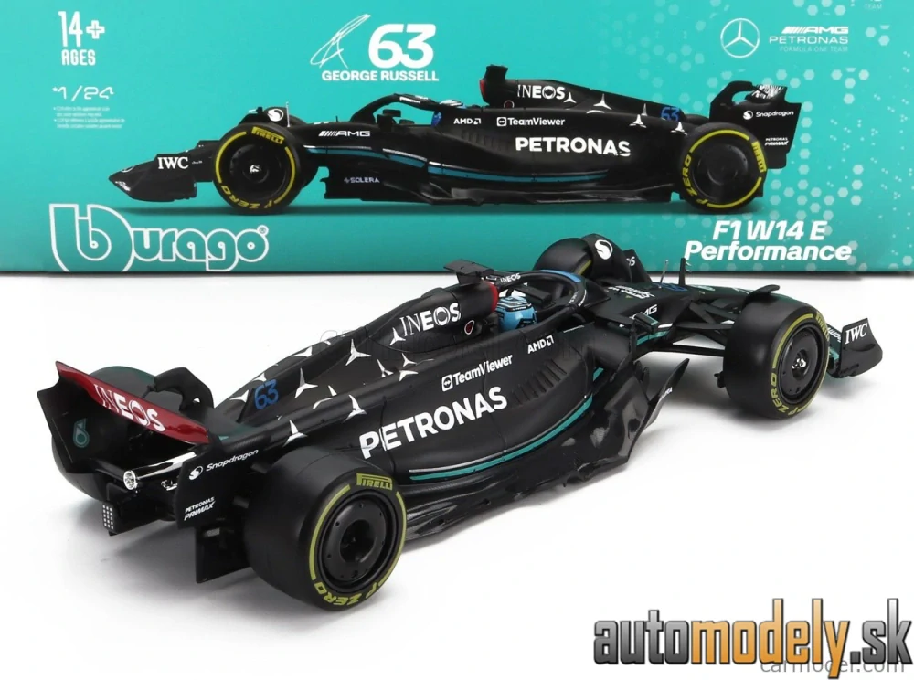 BURAGO - MERCEDES GP - F1 W14 TEAM MERCEDES-AMG PETRONAS FORMULA ONE N 63 SEASON 2023 GEORGE RUSSELL - 1:24
