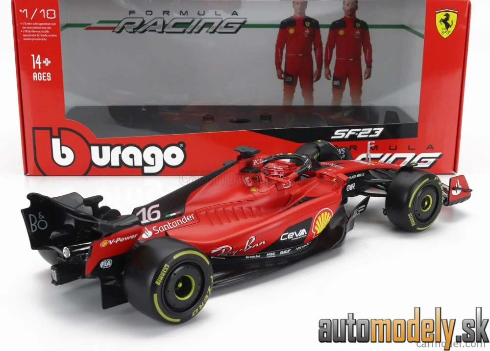 BURAGO - FERRARI - F1 SF-23 TEAM SCUDERIA FERRARI N 16 SEASON 2023 CHARLES LECLERC - 1:18