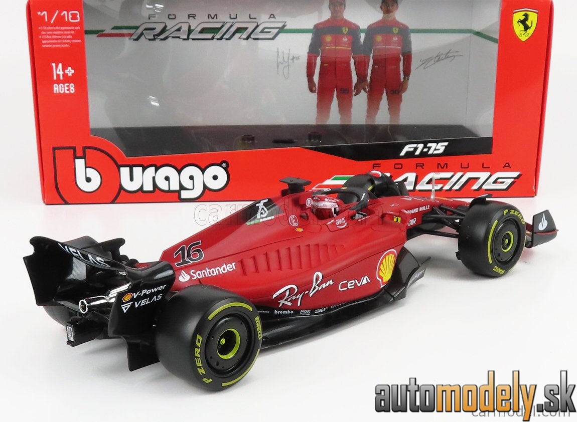 BURAGO - FERRARI - F1-75 SCUDERIA FERRARI N 16 SEASON 2022 CHARLES LECLERC - 1:18