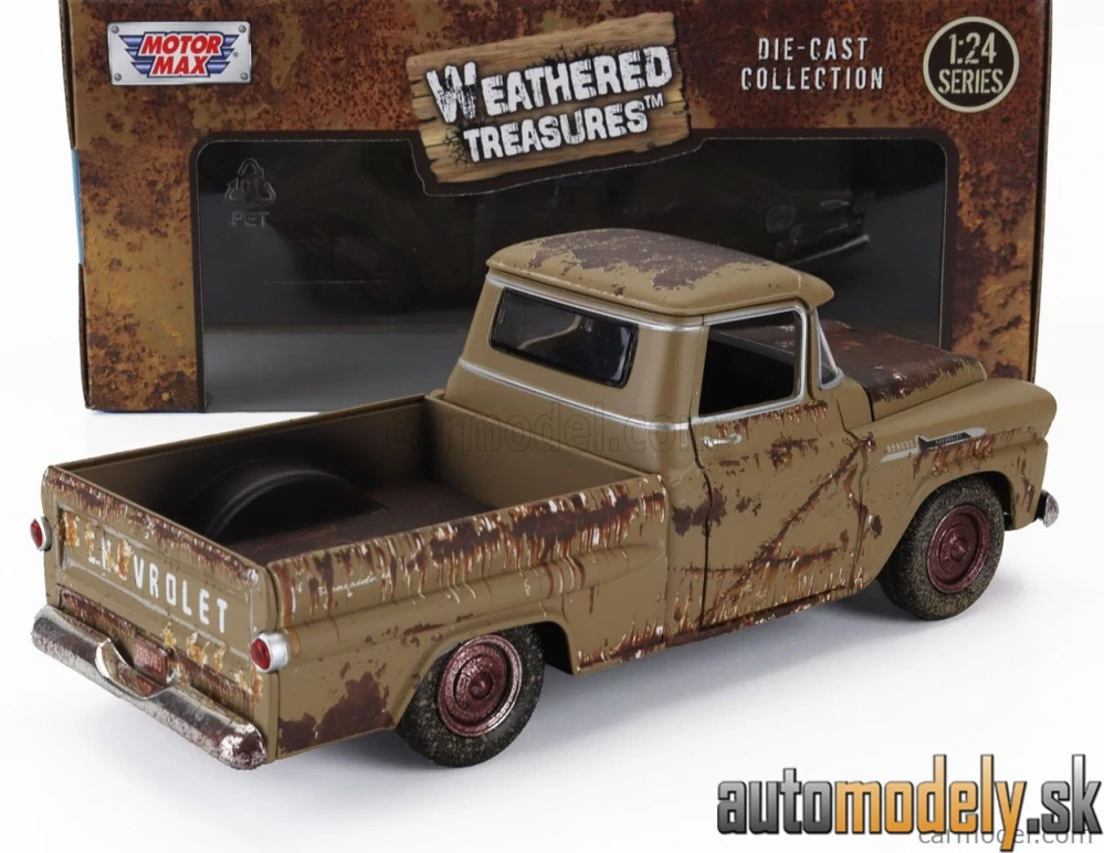MOTOR-MAX - CHEVROLET - APACHE PICK-UP FLEETSIDE WEATHERED TREASURE 1958 - 1:24