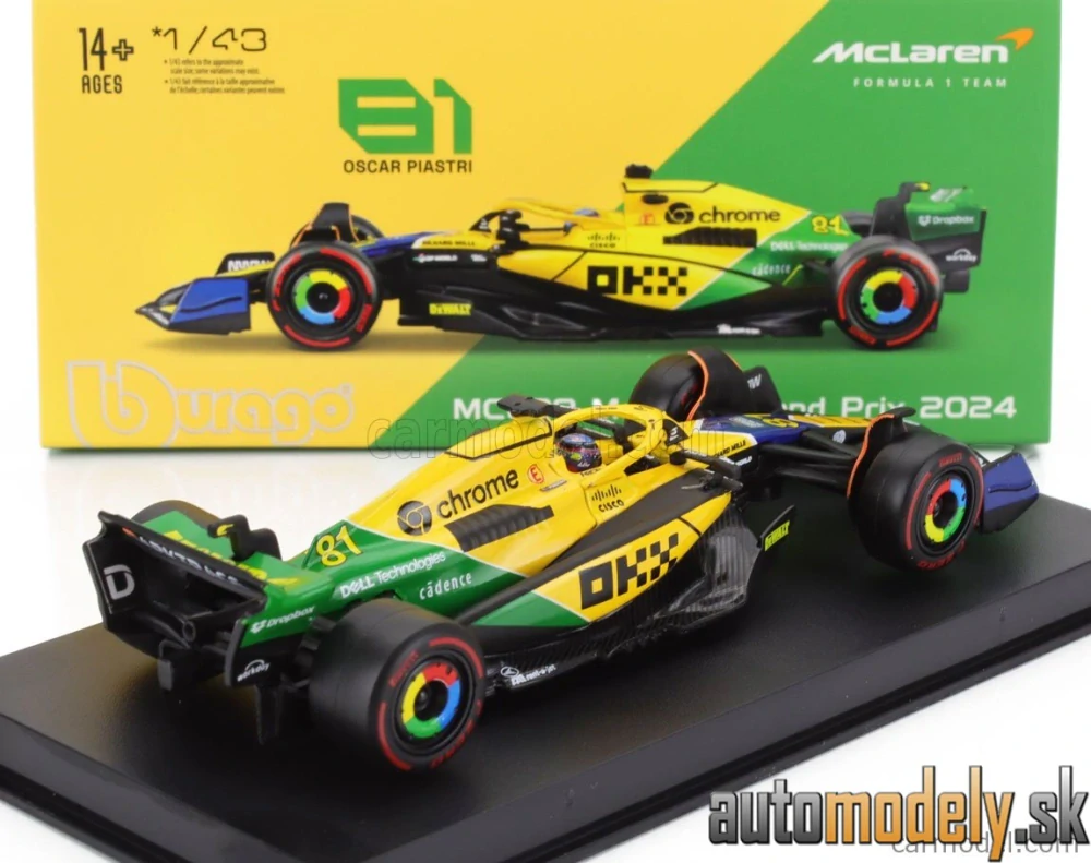 BURAGO - McLAREN - F1 MCL38 TEAM MCLAREN N 81 2nd MONACO GP (SENNA 30th ANNIVERSARY) 2024 OSCAR PIASTRI - 1:43