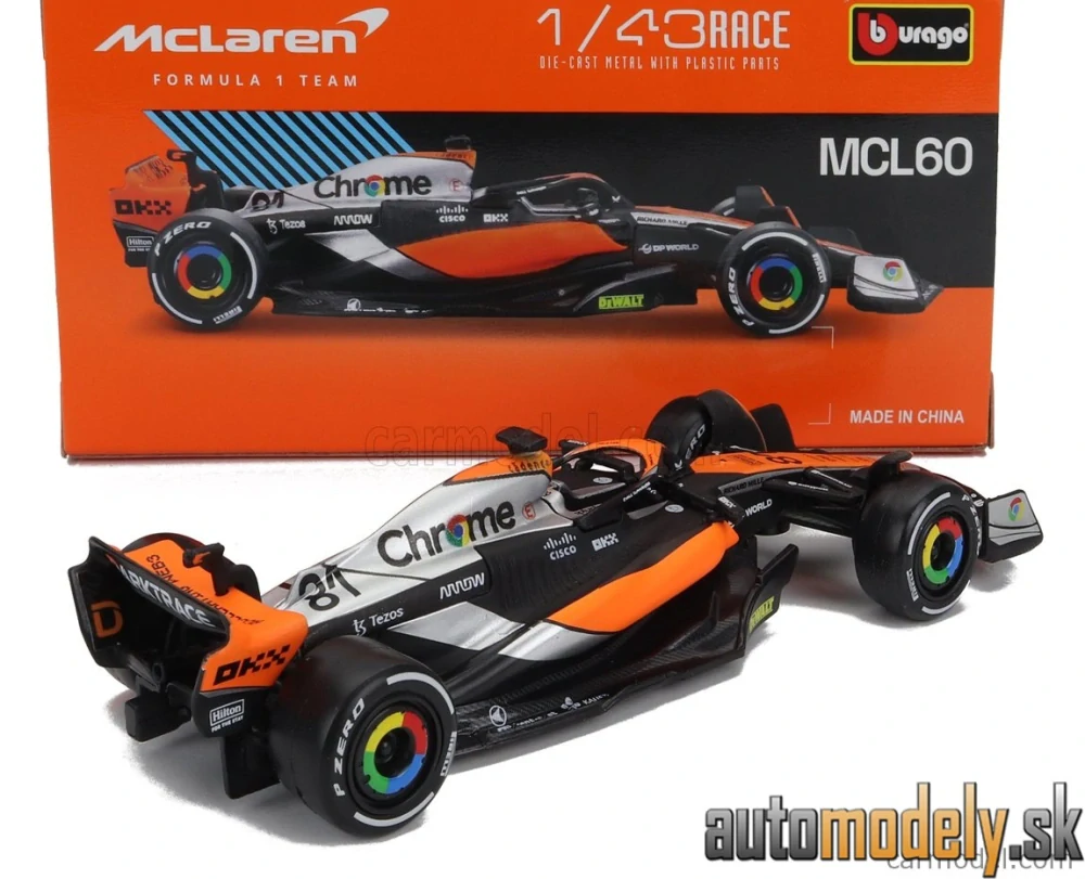 BURAGO - McLAREN - F1 MCL60 TEAM McLAREN N 81 4th BRITISH GP 2023 OSCAR PIASTRI - 1:43