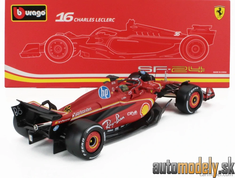 BURAGO - FERRARI - F1 SF-24 TEAM SCUDERIA FERRARI N 16 WINNER ITALY MONZA GP 2024 CHARLES LECLERC - 1:18