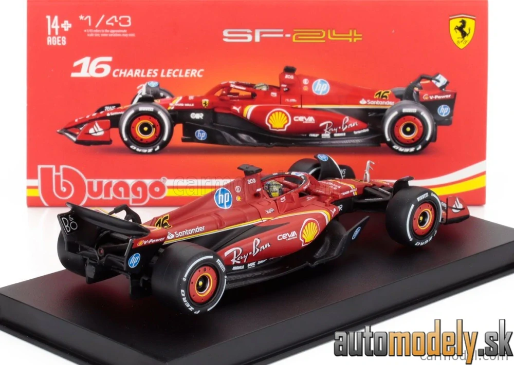BURAGO - FERRARI - F1 SF-24 TEAM SCUDERIA FERRARI N 16 WINNER ITALY MONZA GP 2024 CHARLES LECLERC - 1:43
