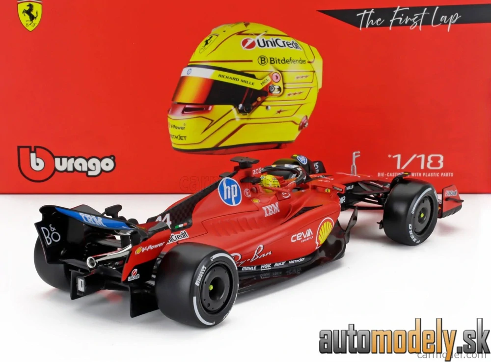 Bburago - FERRARI F1 SF-23 TEAM SCUDERIA FERRARI HP N 44 FIORANO 2025 LEWIS HAMILTON - 1:18