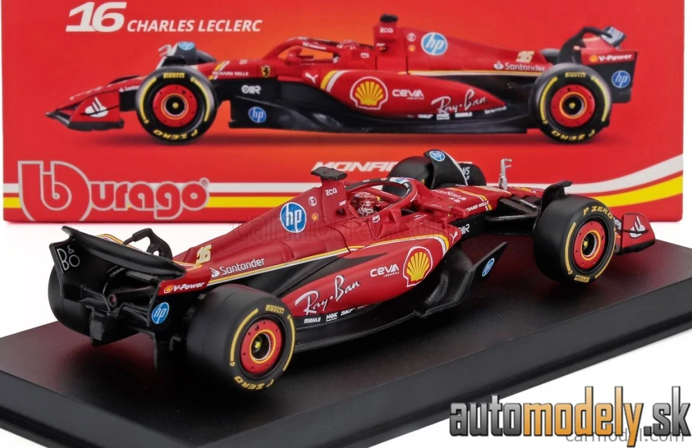 BURAGO - FERRARI - F1 SF-24 TEAM SCUDERIA FERRARI N 16 WINNER MONACO GP 2024 CHARLES LECLERC - 1:43