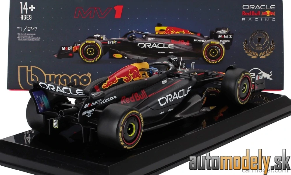 Bburago - RED BULL - F1 RB20 TEAM ORACLE RED BULL RACING N 1 WORLD CHAMPION SEASON 2024 MAX VERSTAPPEN - 1:24