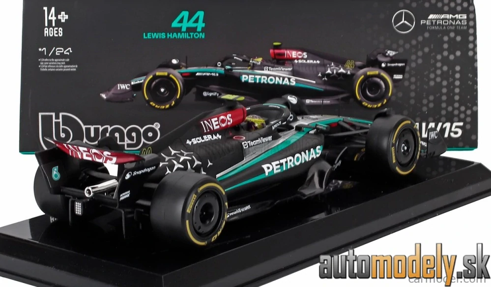 Bburago - MERCEDES GP - F1 W15 EQ PERFORMANCE TEAM AMG PETRONAS MOTORSPORT N 44 SEASON 2024 LEWIS HAMILTON - 1:24