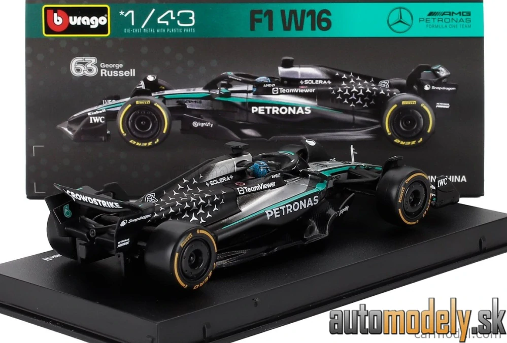 Bburago - MERCEDES GP - F1 W16 TEAM AMG PETRONAS MOTORSPORT N 63 SEASON 2025 GEORGE RUSSELL - 1:43