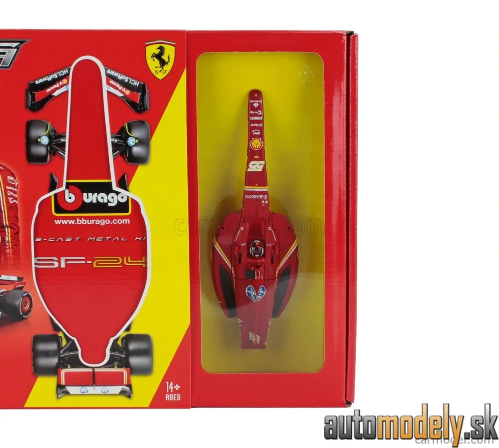 Bburago - FERRARI - F1 SF-24 TEAM SCUDERIA FERRARI N 55 SEASON 2024 CARLOS SAINZ - 1:24