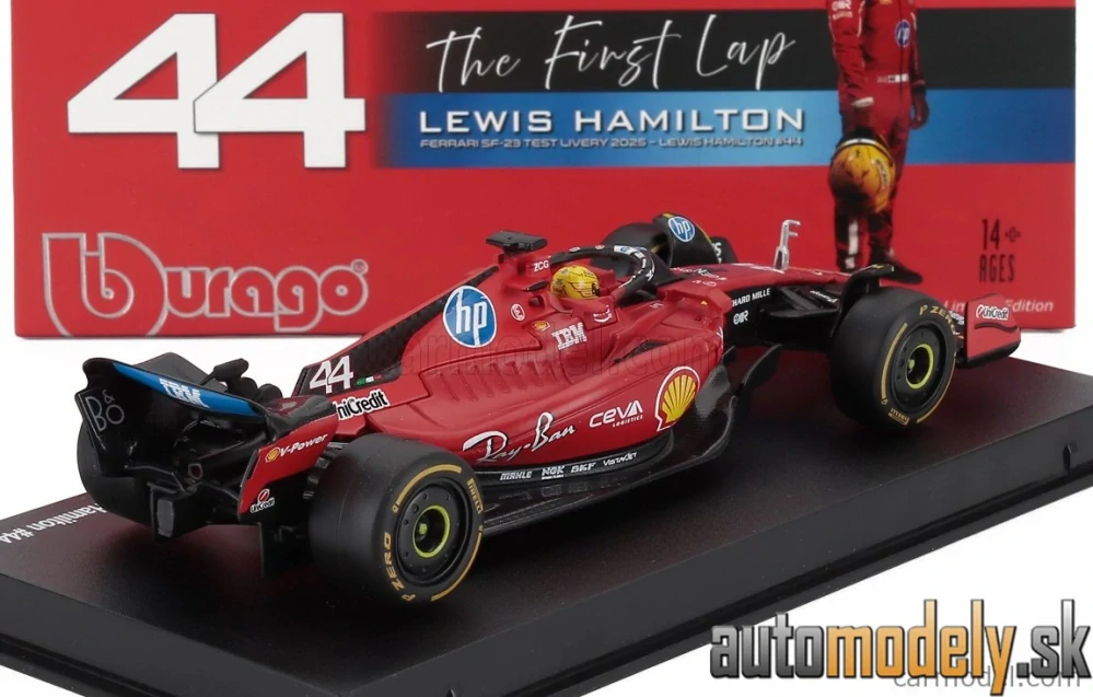 Bburago - FERRARI - F1 SF-23 TEAM SCUDERIA FERRARI HP N 44 TEST FIORANO 2025 LEWIS HAMILTON - 1:43