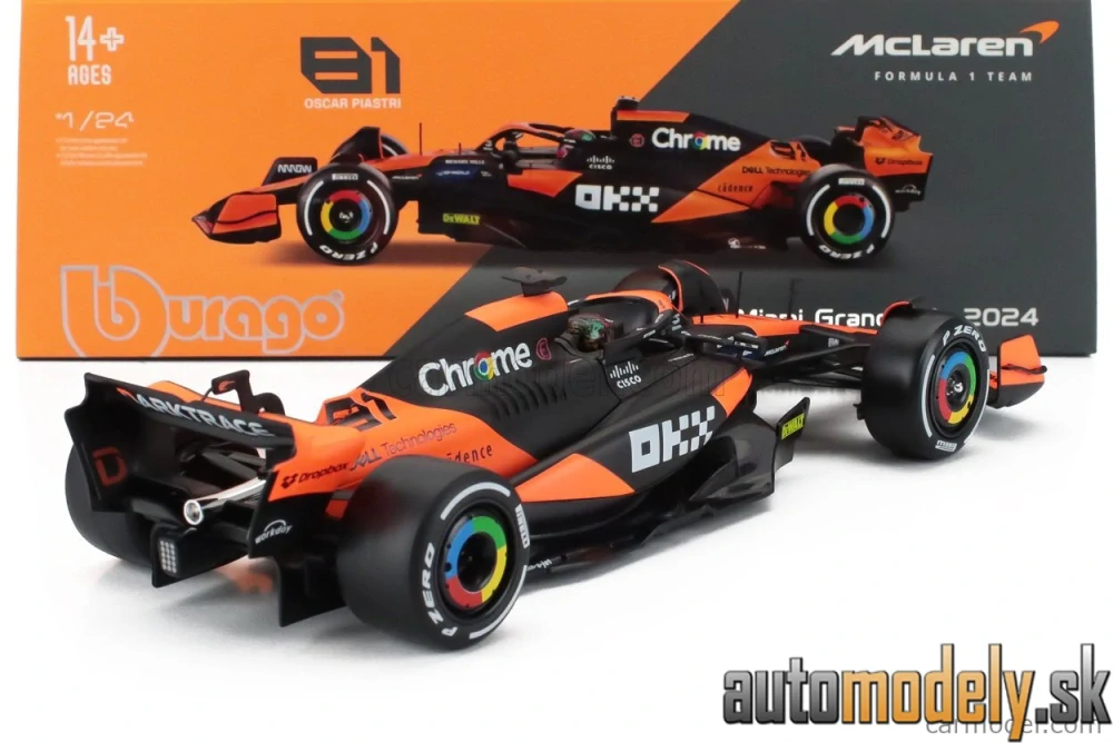 Bburago - McLAREN - F1 MCL38 TEAM MCLAREN N 81 MIAMI GP 2024 OSCAR PIASTRI - 1:24