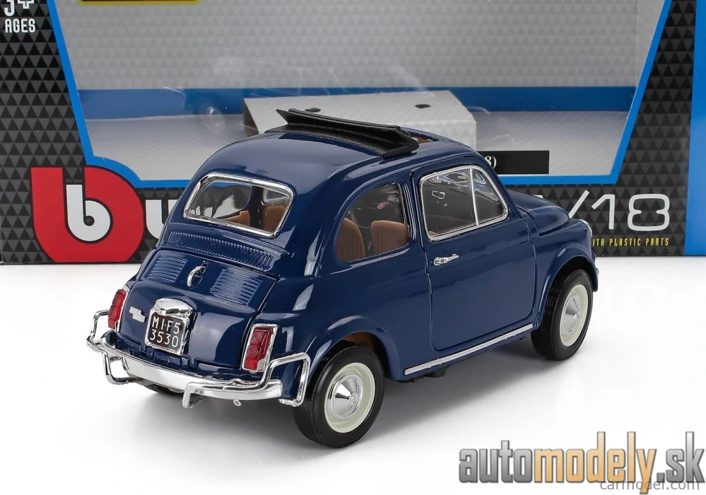 Bburago - FIAT - 500L OPEN ROOF 1968 - BLUE - 1:16