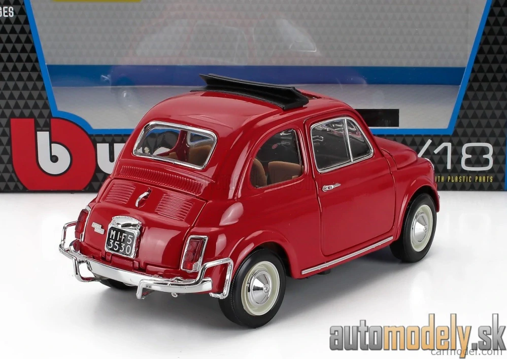 Bburago - FIAT - 500L OPEN ROOF 1968 - RED - 1:16