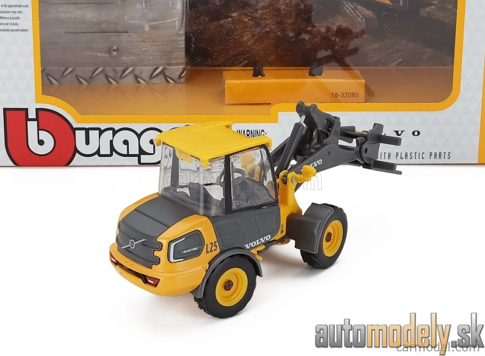 Burago - VOLVO - L25H RUSPA GOMMATA TRACTOR 2010 - 1:50