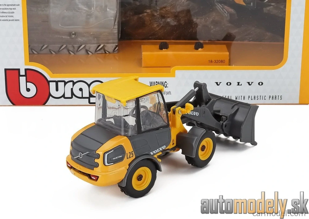 Burago - VOLVO - L25H RUSPA GOMMATA TRACTOR 2010 - 1:50