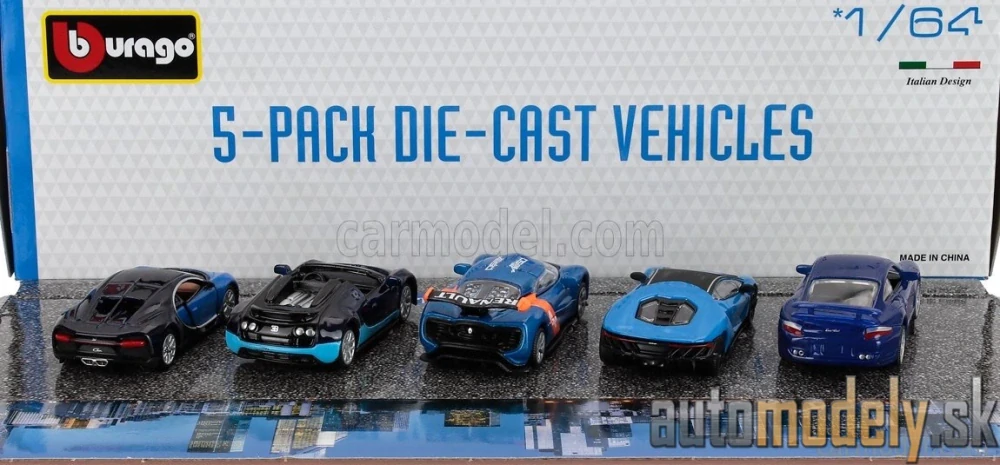 Burago - PORSCHE 911 TURBO - LAMBORGHINI CENTENARIO - RENAULT ALPINE A110 - BUGATTI VEYRON 16.4 CHIRON - 1:64