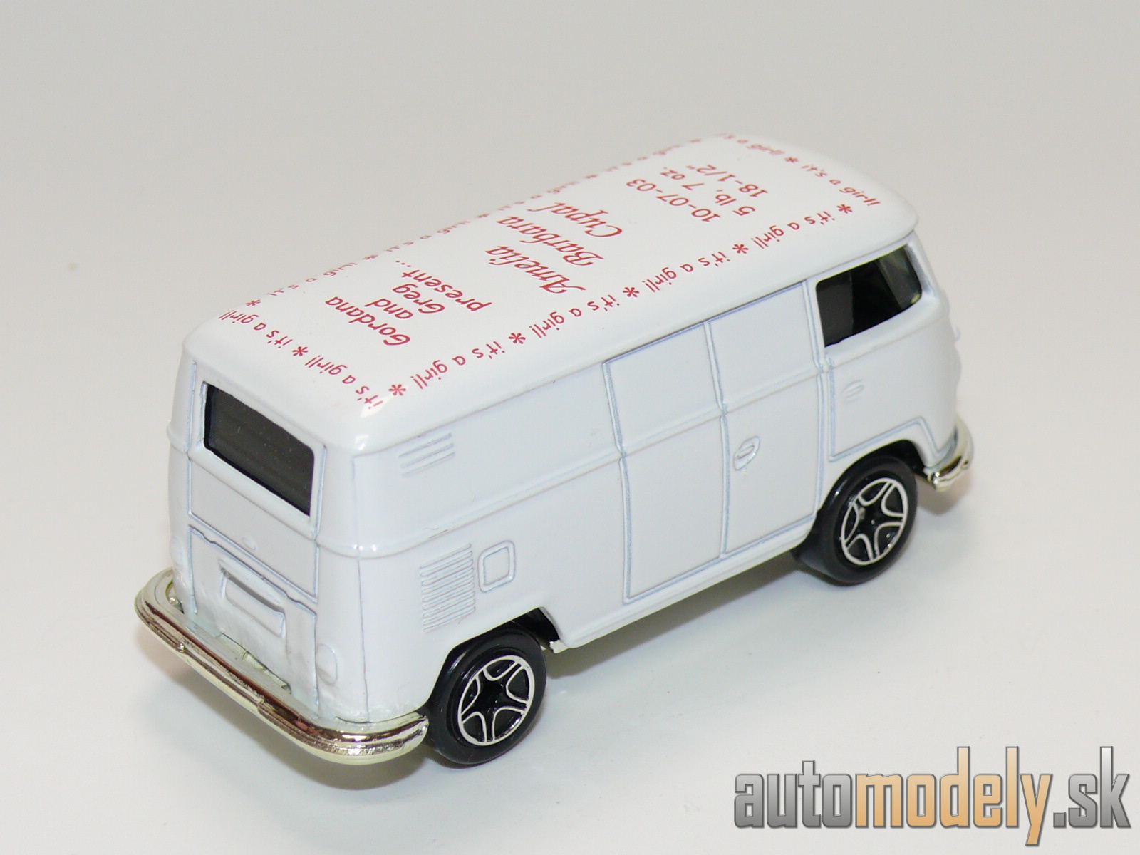 Matchbox - VW Delivery Van "It's a Girl Gordana and Greg present... Amelia Barbara Cupal" - 1:58