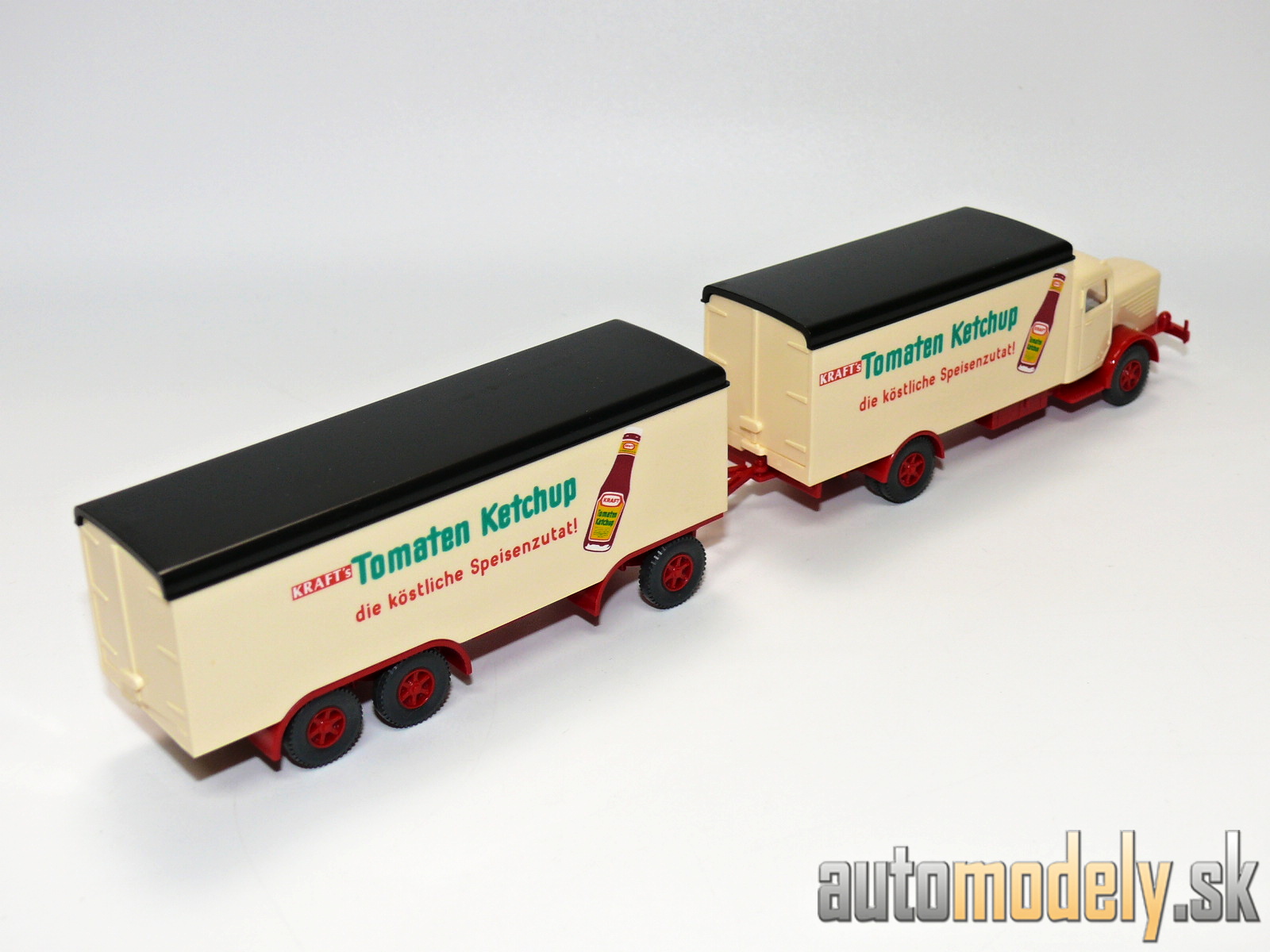 Wiking 858 - Büssing 8000 Pritschen-Sattelzug "Kraft Tomaten Ketchup" - HO 1:87