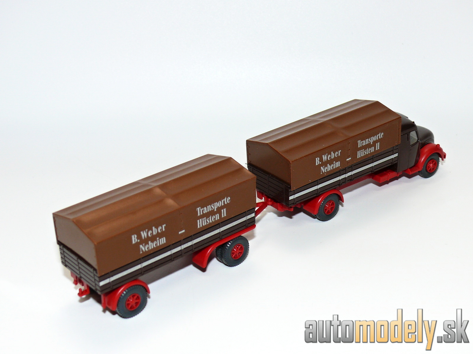 Wiking - 855 02 32 Magirus S7500 Hängerzug Pritsche "B. Weber Transporte" - HO 1:87