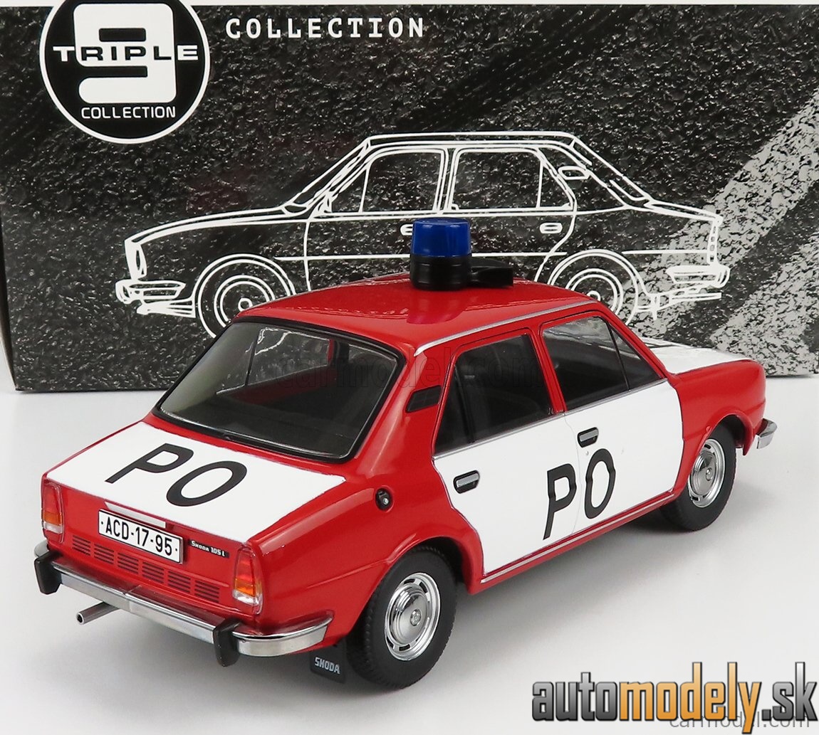 Triple9 - Škoda 105L 1976 PO Hasiči červeno biela - 1:18