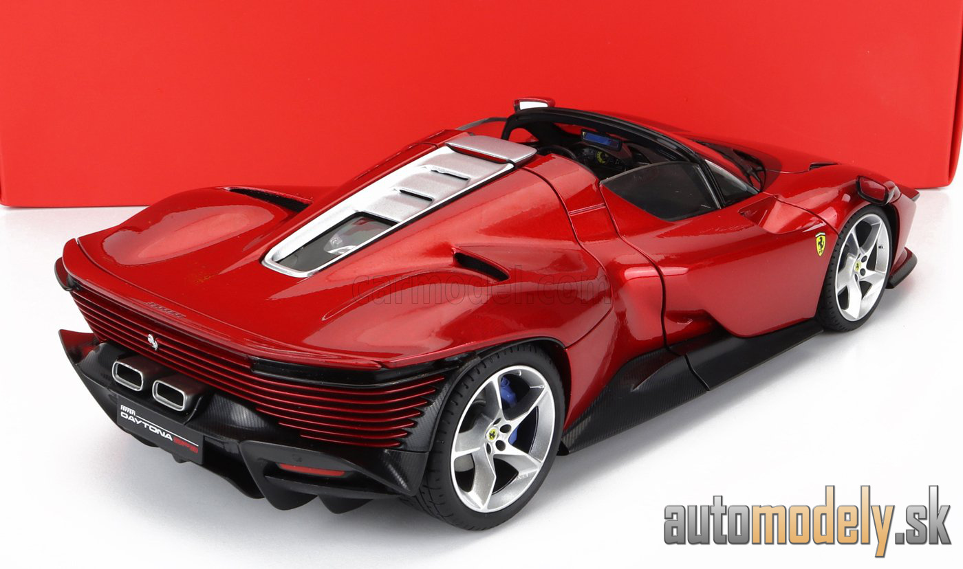 BBURAGO - FERRARI - DAYTONA SP3 SPIDER OPEN ROOF 2022 červená metalíza - 1:18