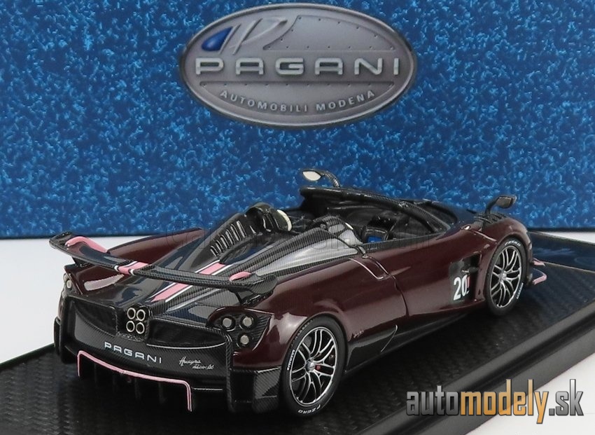 BBR-MODELS - PAGANI - HUAYRA BC N 20 ROADSTER 2017 (BLACK CARBON - RED) - 1:43