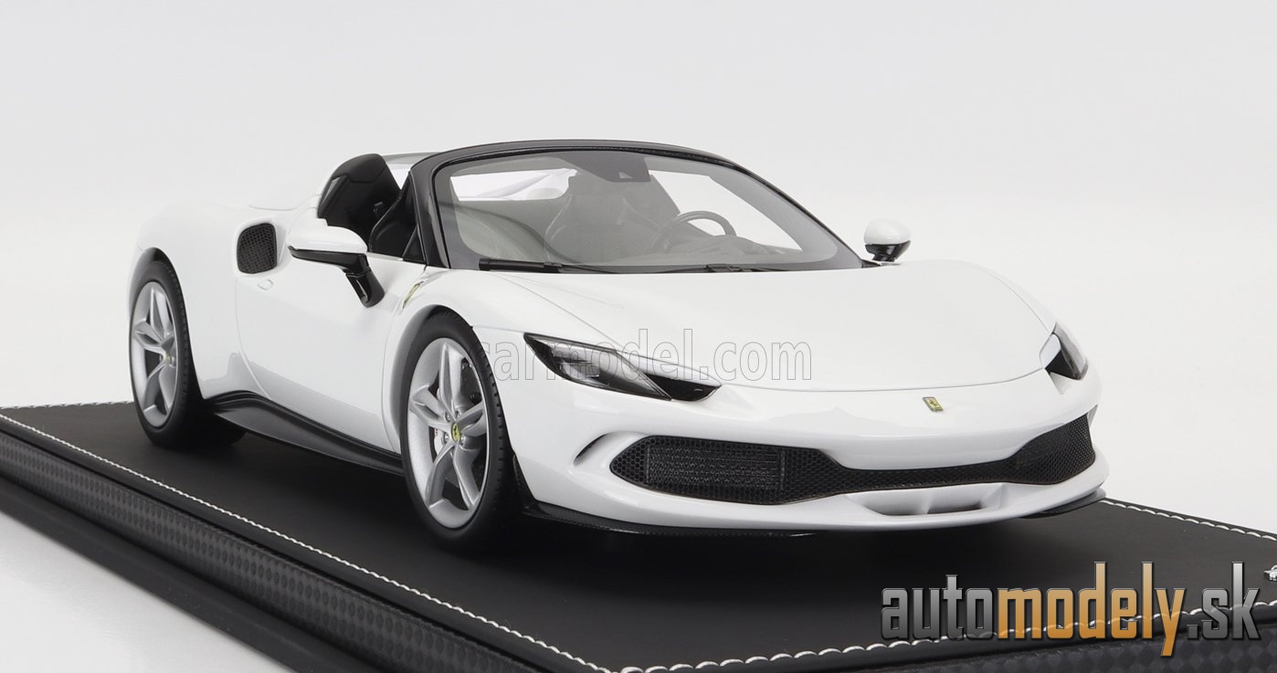 BBR-MODELS - FERRARI - 296 GTS SPIDER 2022 - CON VETRINA - WITH SHOWCASE (BIANCO CERVINO - WHITE) - 1:18