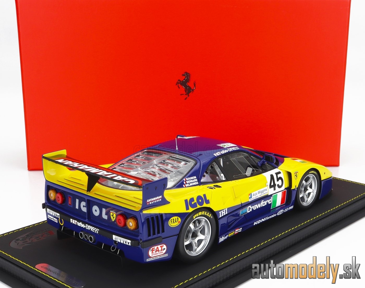 BBR-MODELS - FERRARI - F40 GTE 3.5L TURBO V8 TEAM ENNEA SRL IGOL N 45 24h LE MANS 1996 J.M.GOUNON - E.BERNARD - P.BELMONDO - 1:18