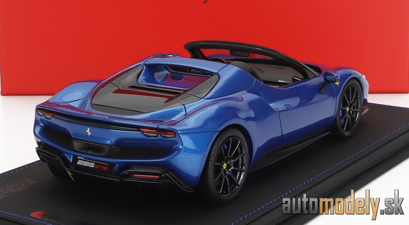 BBR-MODELS - FERRARI - 296 GTS SPIDER 2022 - CON VETRINA - WITH SHOWCASE (BLUE CORSA) - 1:18