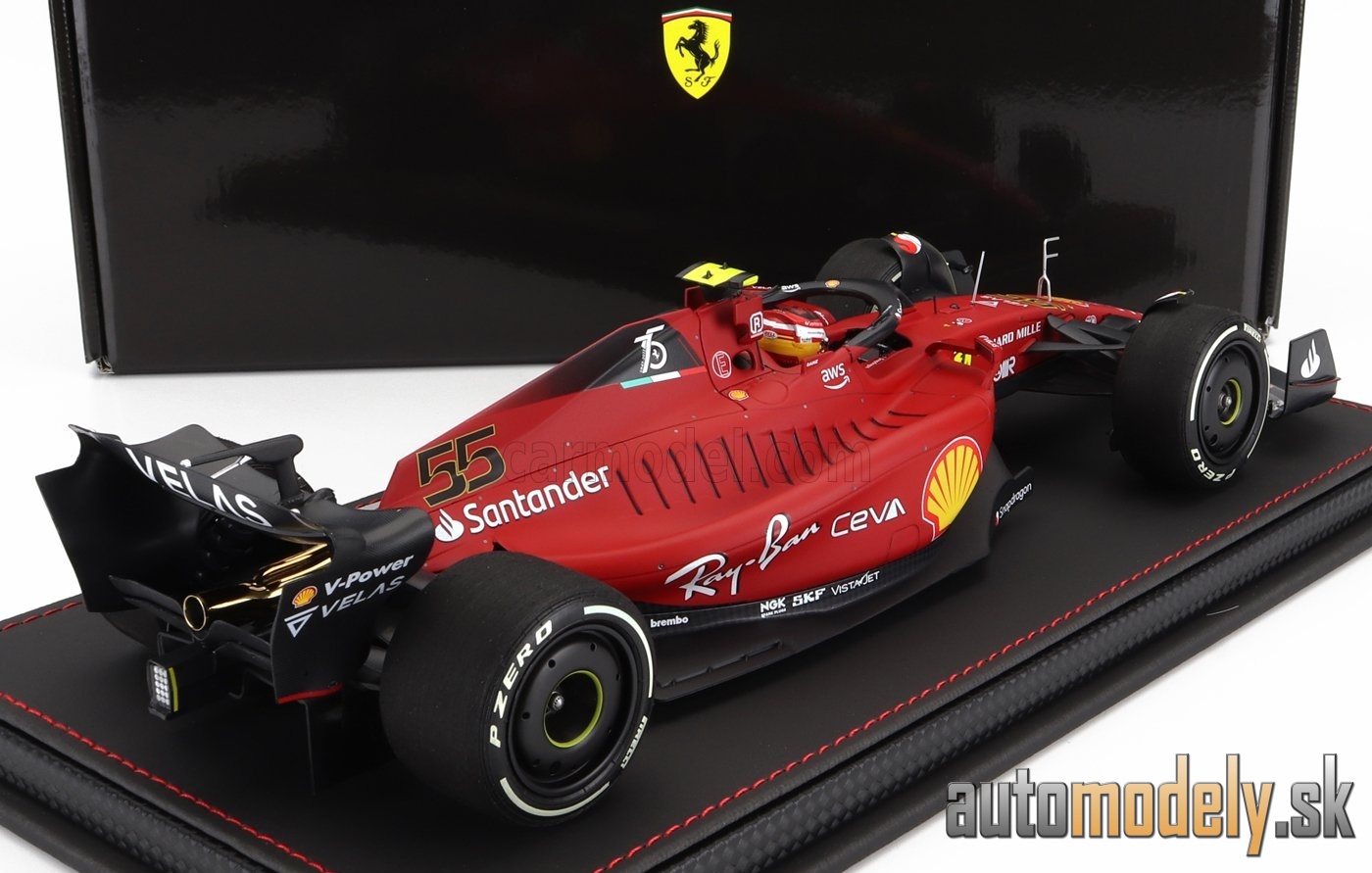 BBR-MODELS - FERRARI - F1-75 TEAM SCUDERIA FERRARI N 55 AUSTRALIAN GP 2022 CARLOS SAINZ - CON VETRINA - WITH SHOWCASE - 1:18