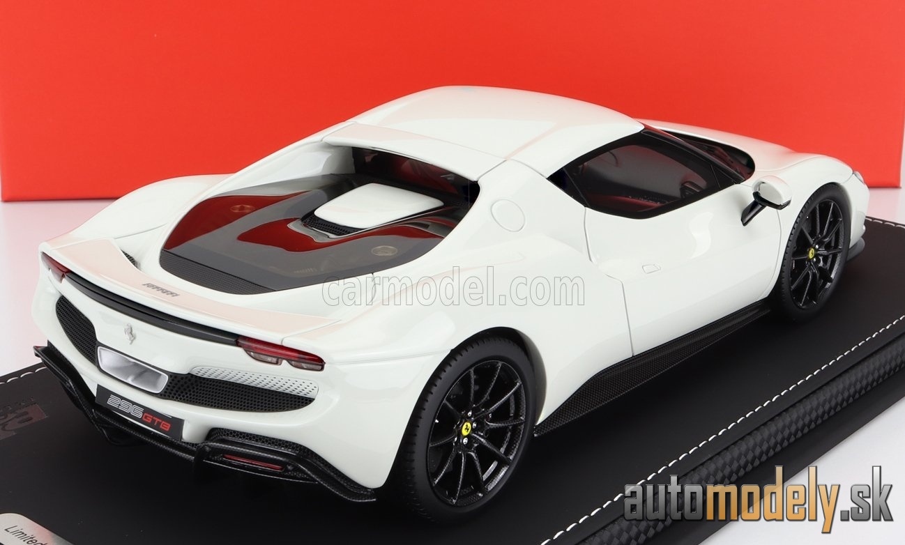 BBR-MODELS - FERRARI - 296 GTB HYBRID 830HP V6 2021 - CON VETRINA - WITH SHOWCASE (BIANCO AVUS - WHITE) - 1:18