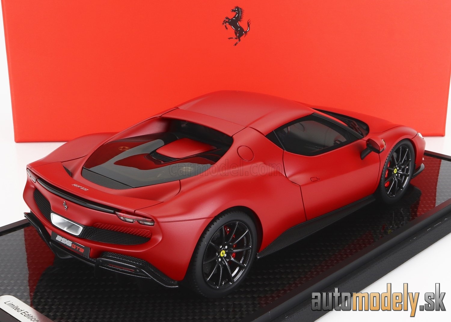 BBR-MODELS - FERRARI - 296 GTB HYBRID 830HP V6 2021 - CON VETRINA - WITH SHOWCASE (ROSSO F1-75 - MATT RED) - 1:18