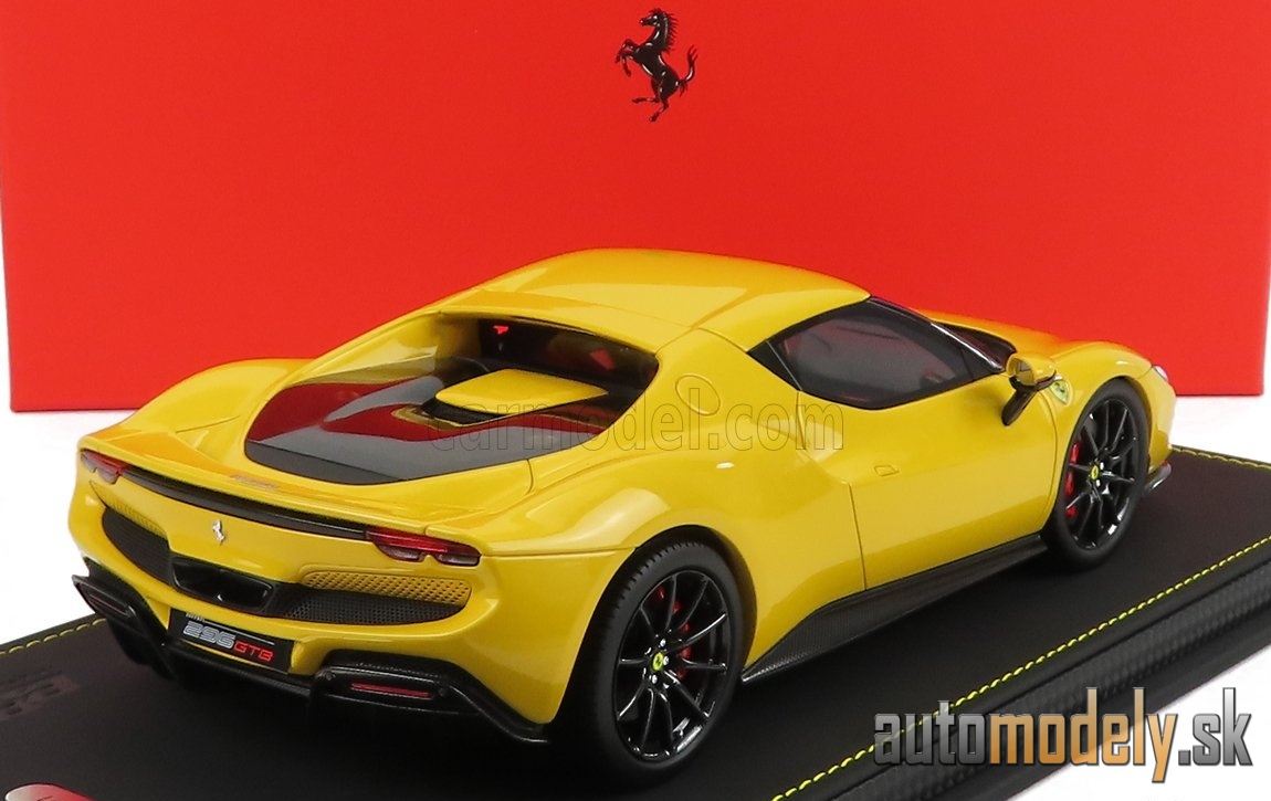 BBR-MODELS - FERRARI - 296 GTB HYBRID 830HP V6 2021 - CON VETRINA - WITH SHOWCASE (GIALLO MODENA - YELLOW) - 1:18