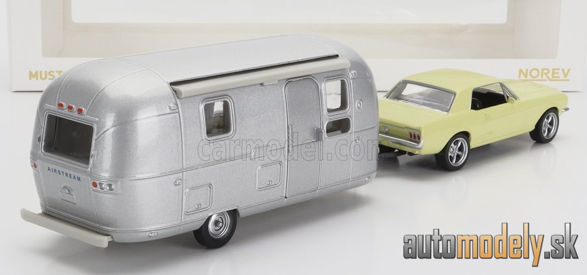 NOREV - FORD USA - MUSTANG COUPE 1968 WITH AIRSTREAM CARAVAN ROULOTTE - 1:43 