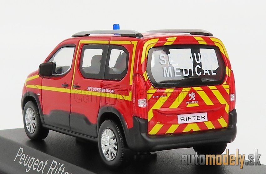 NOREV - PEUGEOT - RIFTER POMPIERS SECOURS MEDICAL 2019 (RED YELLOW) - 1:43 