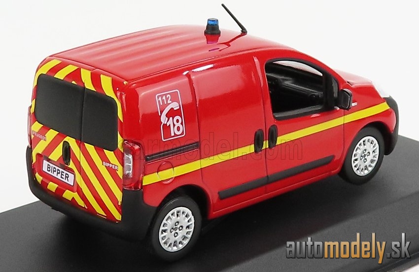NOREV - PEUGEOT - BIPPER VAN FIRE ENGINE 2009 (RED YELLOW) - 1:43