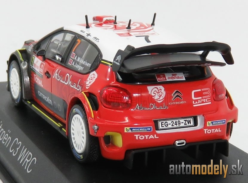 NOREV - CITROEN - C3 WRC ABU DHABI N 7 RALLY POLOGNE 2017 A.MIKKELSEN - A.JAEGER - 1:43