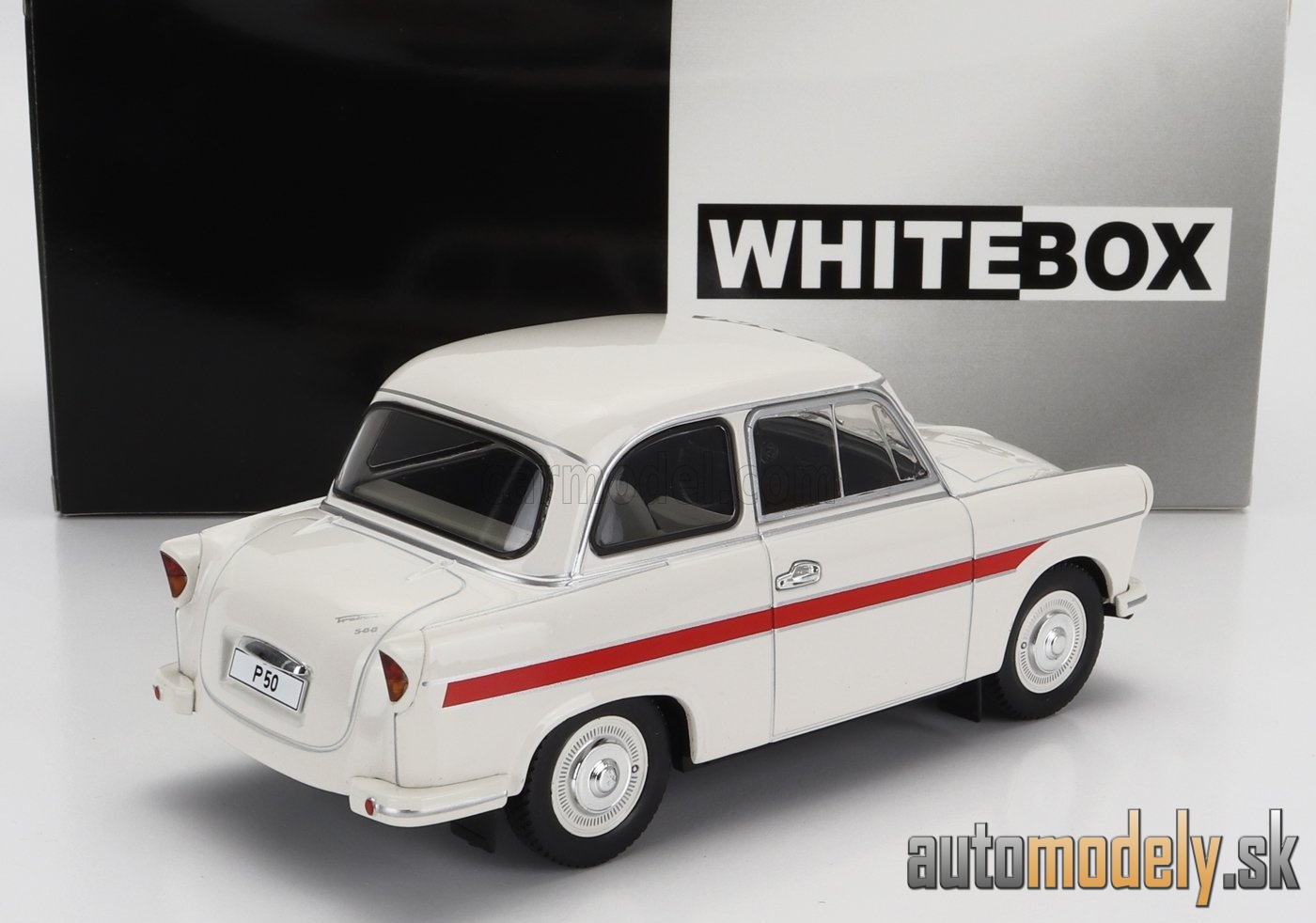 WHITEBOX - TRABANT - P50 1959 (WHITE RED) - 1:24