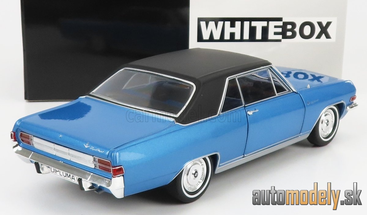 WHITEBOX - OPEL - DIPLOMAT A V8 COUPE 1965 (LIGHT BLUE BLACK) - 1:24