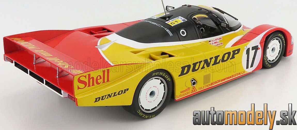 Norev - PORSCHE - 962C PORSCHE AG TEAM N 17 2nd 24h LE MANS 1988 KLAUS LUDWING - HANS JOACHIM STUCK - DEREK BELL - RED YELLOW WHITE - 1:18