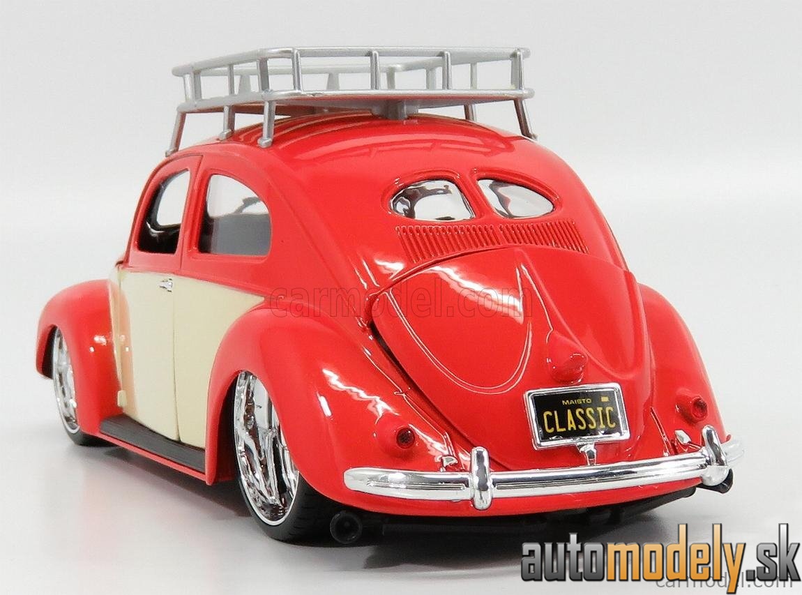 Maisto - VOLKSWAGEN - BEETLE KEVER CUSTOM 1951 - RED CREAM - 1:18