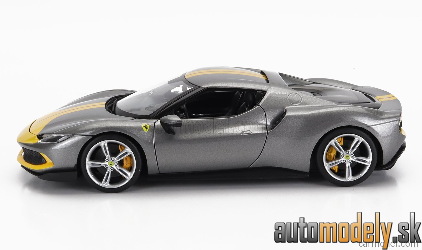 Bburago - FERRARI - 296 GTB ASSETTO FIORANO 2022 - GREY YELLOW - 1:18