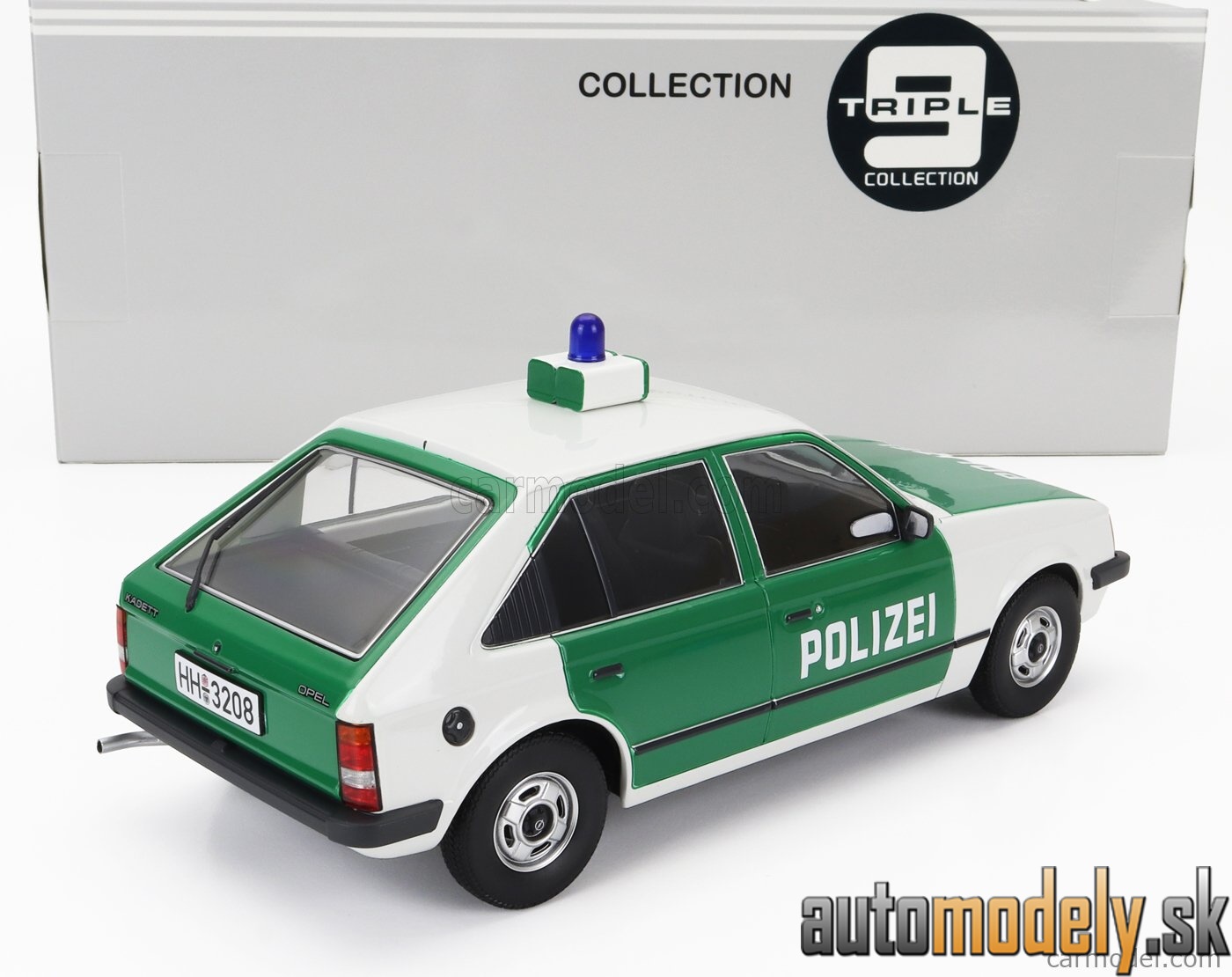 Triple9 - OPEL KADETT D POLIZEI POLICE 1984 WHITE GREEN - 1:18